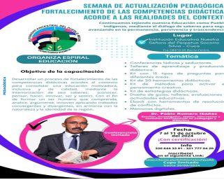 Semana de actualización pedagógica y fortalecimiento de las competencias didácticas, acorde a las realidades del contexto