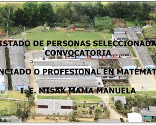 LISTADO DE PERSONAS PRESELECCIONADAS CONVOCATORIA DOCENTE DE AULA LICENCIADO EN MATEMNATICAS