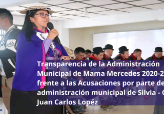 Transparencia de la Administración Municipal de Mama Mercedes 2020-2023 frente a Acusaciones